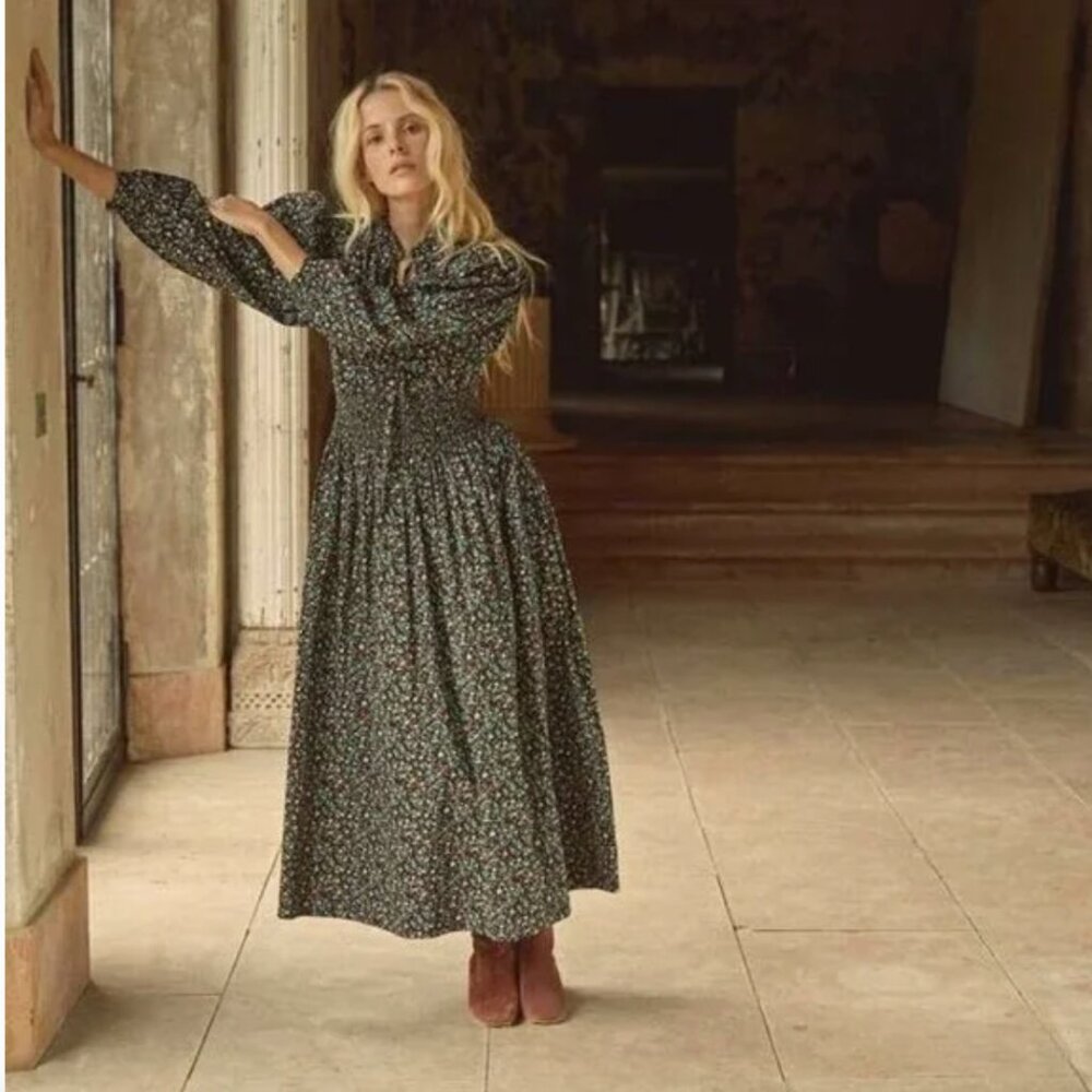 Doen Everly Dress | Black Montpelier Floral | M | EUC - Picture 4 of 14